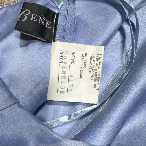 Sissy Princess Long blue tuttobene satin Prom Formal dress Ball Gown XL CD TS - Picture 4 of 5